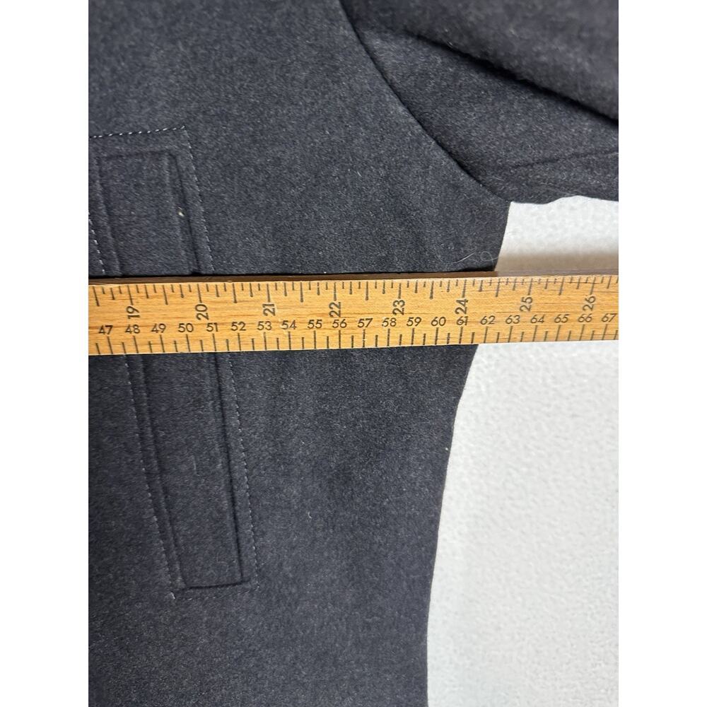 Men’s Peacoat Wool Blend Gray Large Lined Military Style Jacket Domini Preppy - Picture 6 of 9